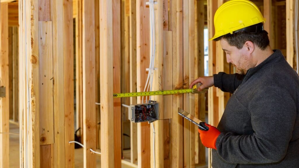 A friendly licensed electrician inspecting electrical systems in a commercial setting