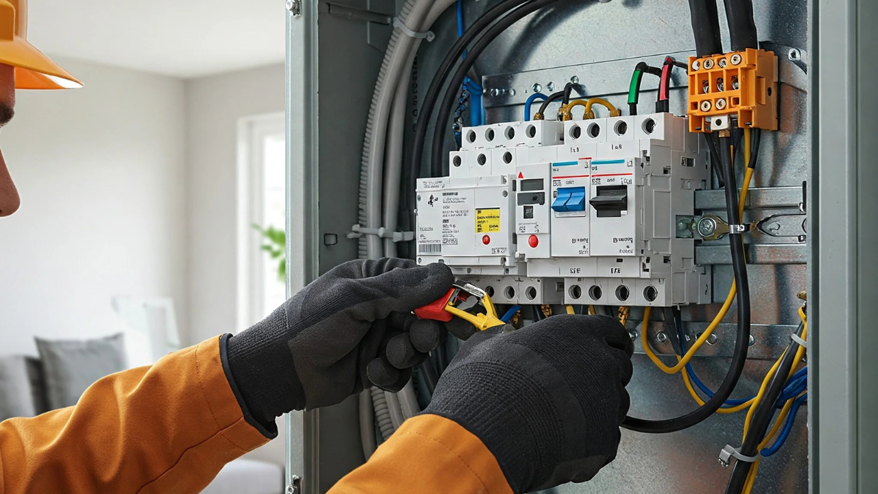 Electrician Upgrading Electrical Panel for Smart Home Integration