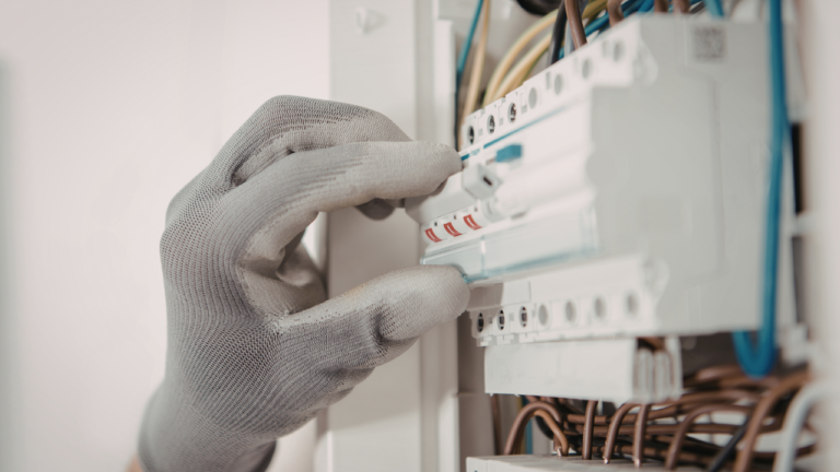 Tripped Circuit Breaker Panel in a Home